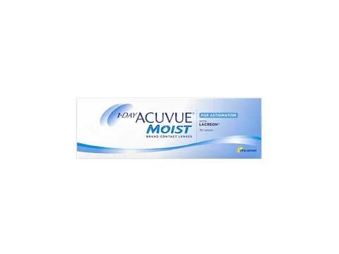 Acuvue 1-Day Moist for Astigmatism contact lens box